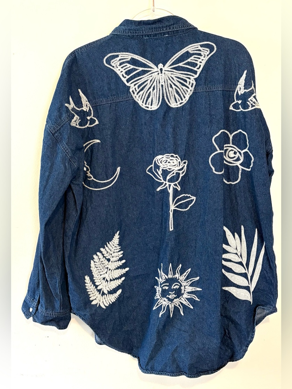Free People x Denim and Bone embroidered denim shirt - Picture 6 of 7